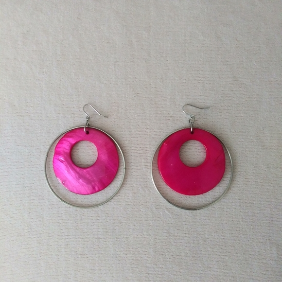 Pink and Sliver Earrings - Picture 1 of 2